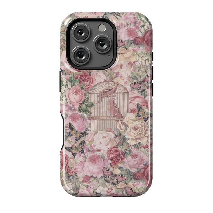 iPhone 16 Pro StrongFit Nostalgic Flowers With Birdcage by Andrea Haase