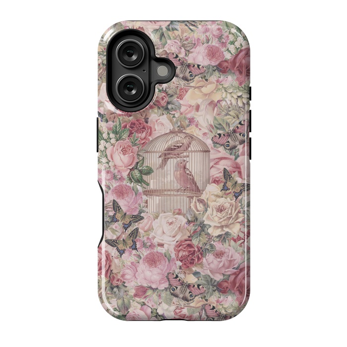 iPhone 16 StrongFit Nostalgic Flowers With Birdcage by Andrea Haase