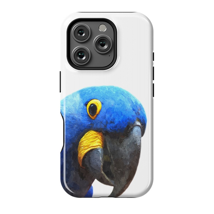 iPhone 16 Pro StrongFit Blue Parrot Portrait by Alemi