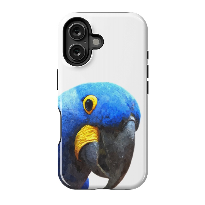 iPhone 16 StrongFit Blue Parrot Portrait by Alemi