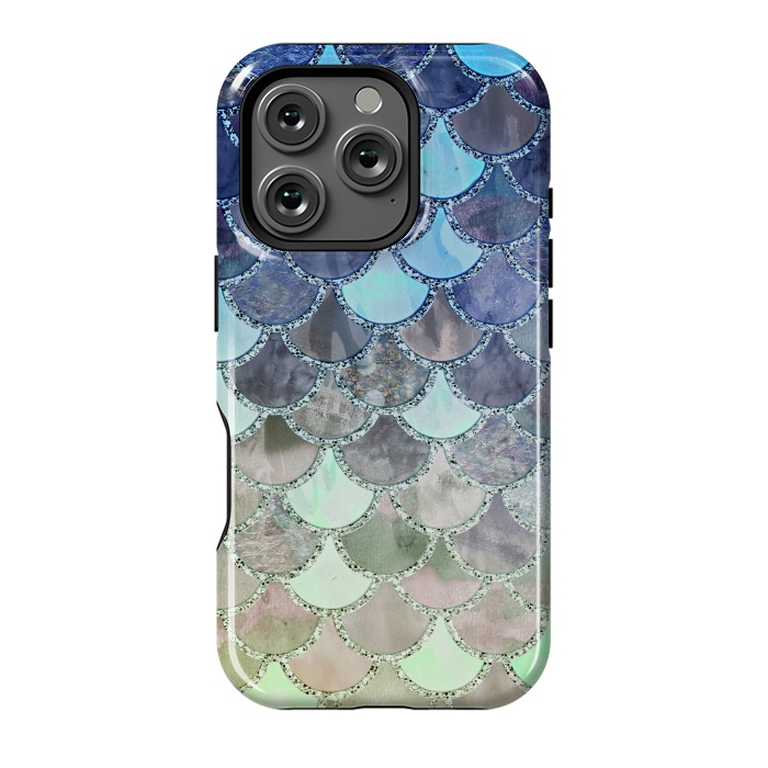 iPhone 16 Pro StrongFit Multicolor Watercolor Fish and Mermaid Scales by  Utart