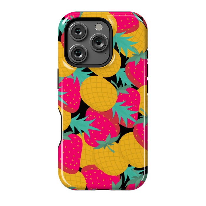 iPhone 16 Pro StrongFit pineapples and strawberry by MALLIKA