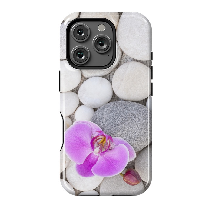 iPhone 16 Pro StrongFit Zen Style Orchid On Pebble by Andrea Haase