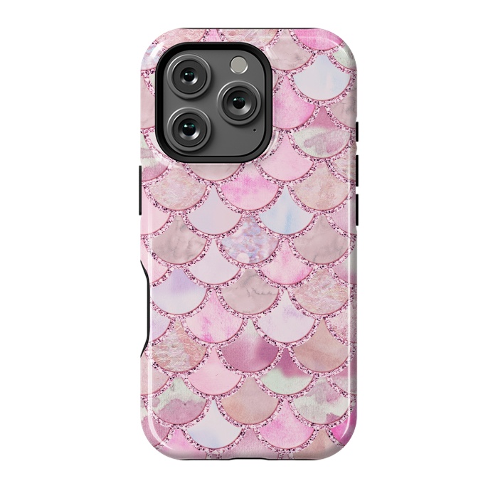 iPhone 16 Pro StrongFit Pretty pink and pastel Mermaid Scales  by  Utart