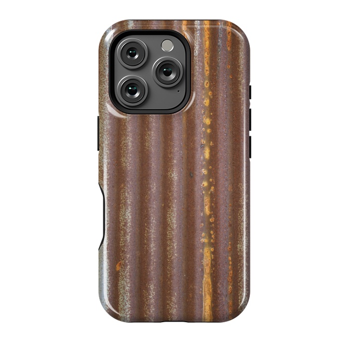 iPhone 16 Pro StrongFit Old Rusty Corrugated Sheet 2 by Andrea Haase