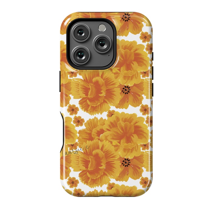 iPhone 16 Pro StrongFit Flores naranjas by Camila