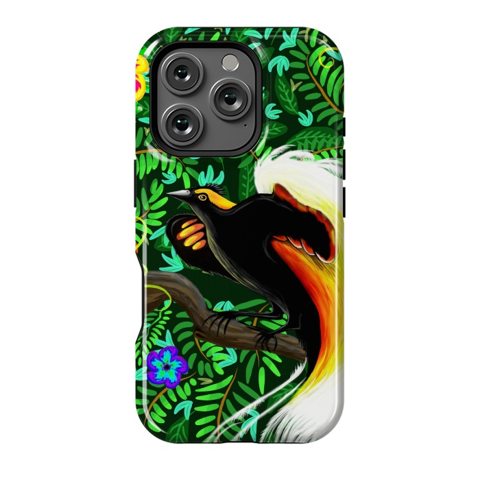 iPhone 16 Pro StrongFit Paradise Bird Fire Feathers   by BluedarkArt