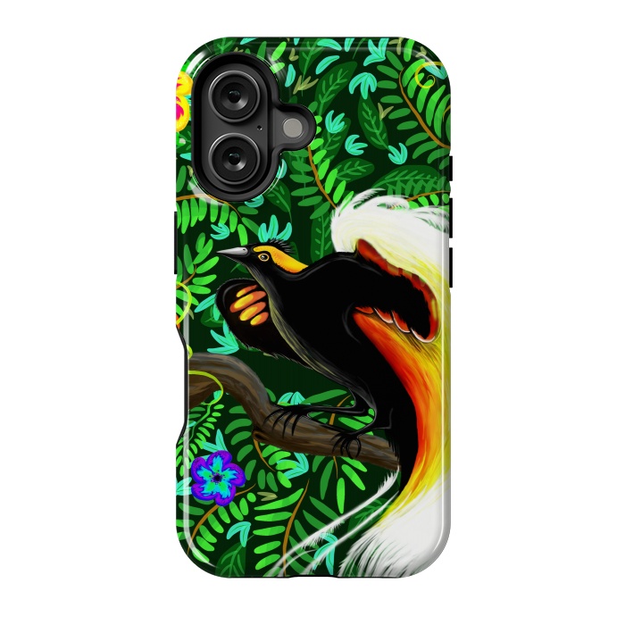 iPhone 16 StrongFit Paradise Bird Fire Feathers   by BluedarkArt