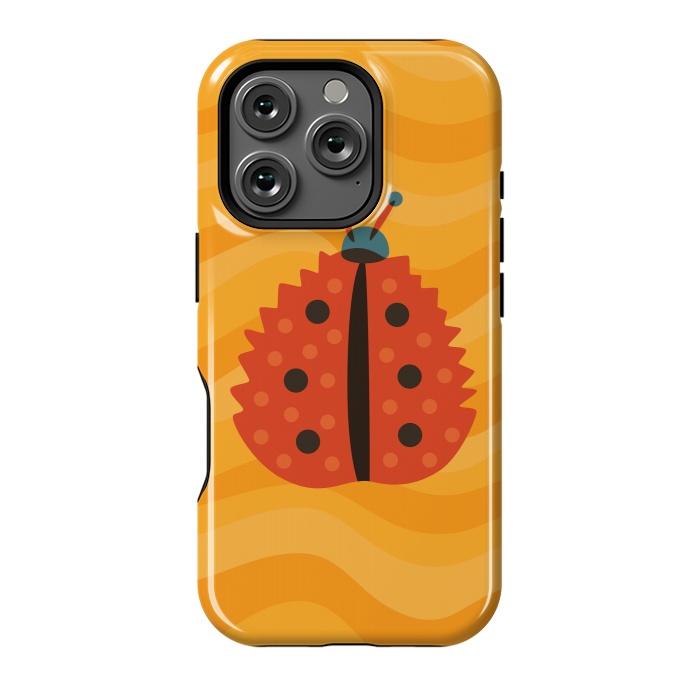 iPhone 16 Pro StrongFit Orange Ladybug With Autumn Leaf Disguise by Boriana Giormova