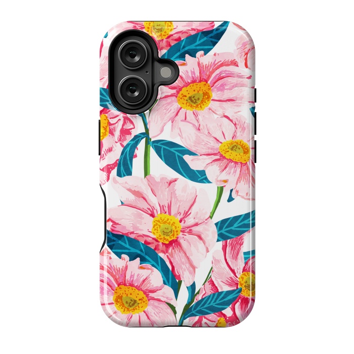 iPhone 16 StrongFit Pink Floral V2 by Uma Prabhakar Gokhale