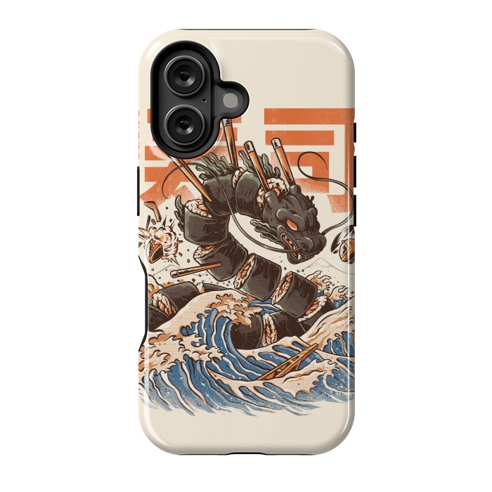 iPhone 16 StrongFit Great Sushi Dragon  by Ilustrata