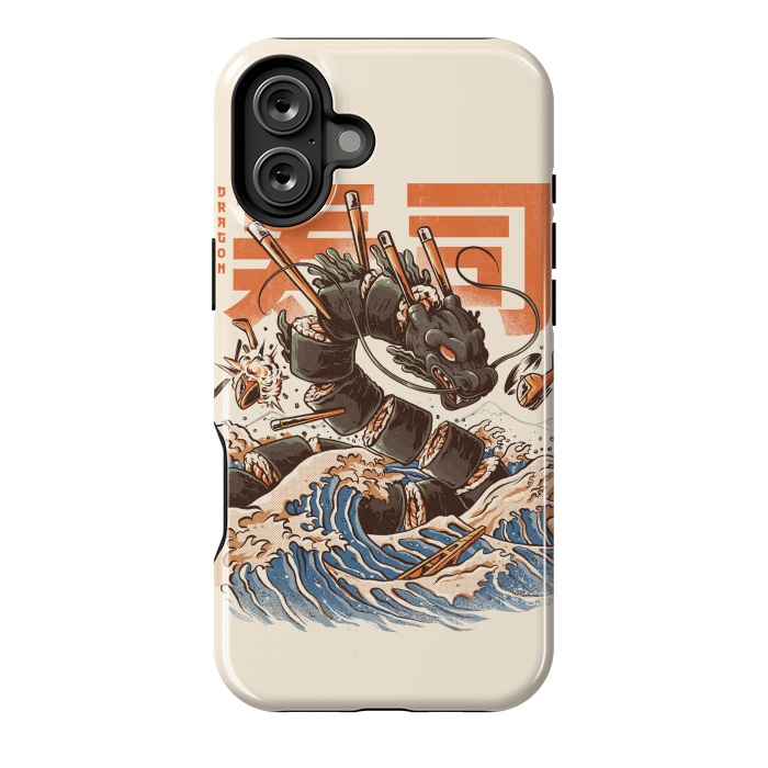 iPhone 16 Plus StrongFit Great Sushi Dragon  by Ilustrata