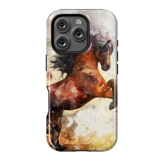 iPhone 16 Pro StrongFit Excited Horse by Creativeaxle