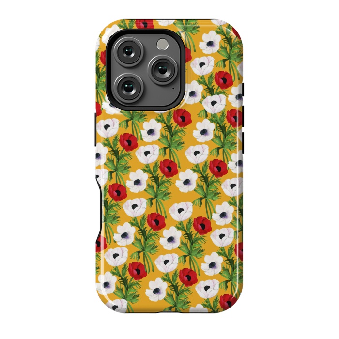 iPhone 16 Pro StrongFit Yellow Flowers Rain by Rossy Villarreal