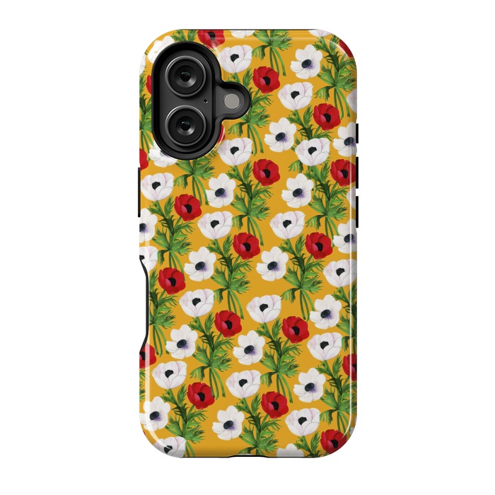 iPhone 16 StrongFit Yellow Flowers Rain by Rossy Villarreal