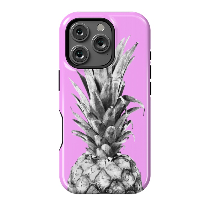 iPhone 16 Pro StrongFit Black, White, Pink Pineapple by Alemi