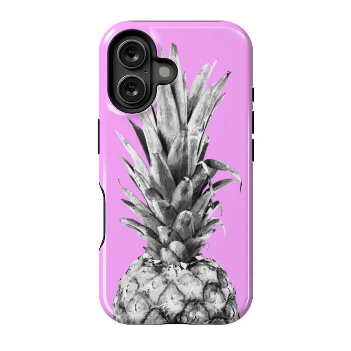 iPhone 16 StrongFit Black, White, Pink Pineapple by Alemi