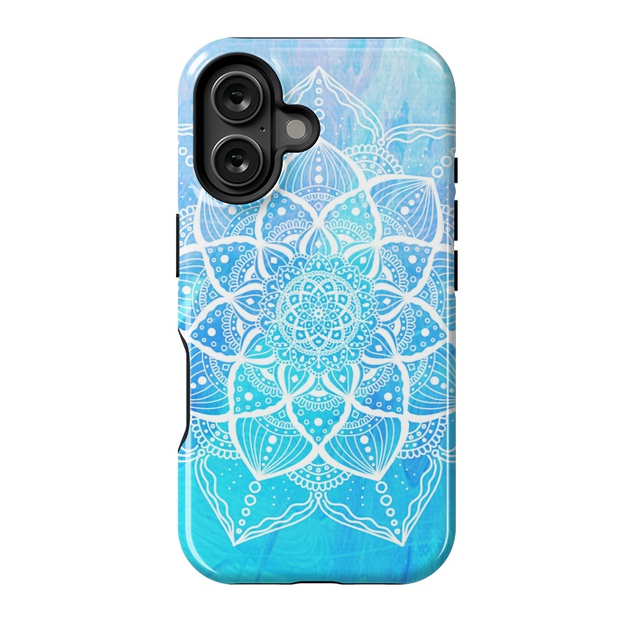 iPhone 16 StrongFit Aqua mandala by Jms