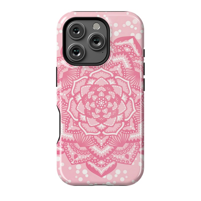 iPhone 16 Pro StrongFit Pink flower mandala by Jms