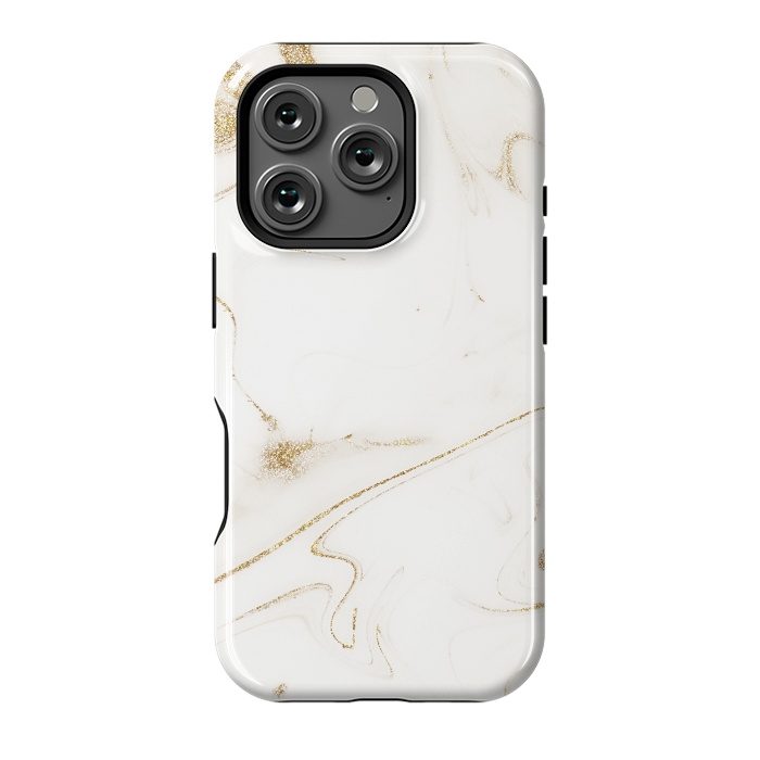 iPhone 16 Pro StrongFit Elegant gold and white marble image by InovArts