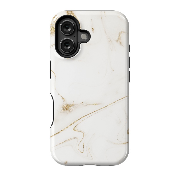 iPhone 16 StrongFit Elegant gold and white marble image by InovArts