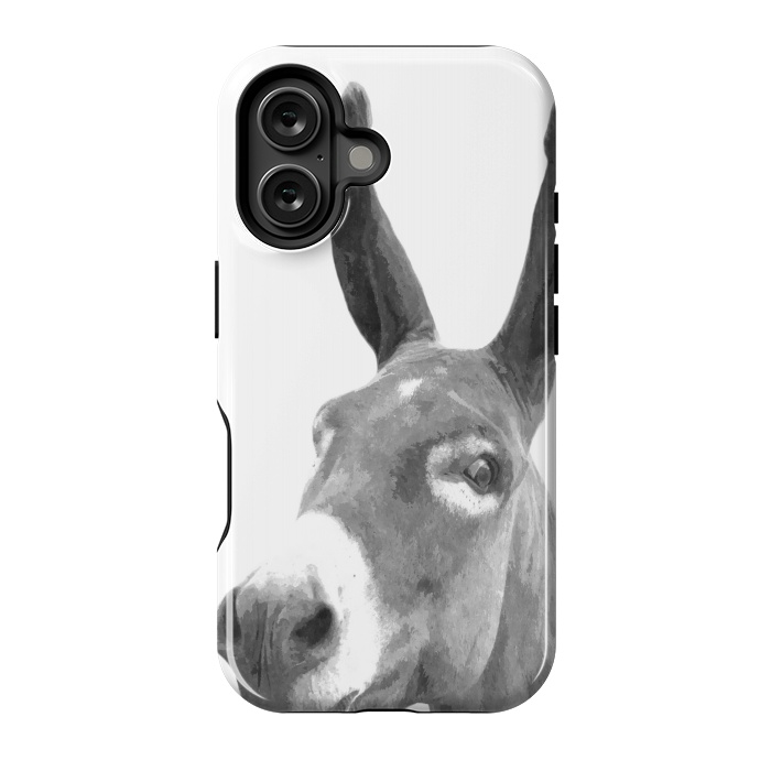 iPhone 16 StrongFit Black and White Donkey by Alemi