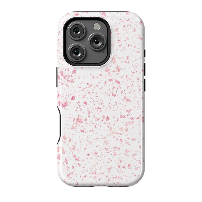 iPhone 16 Pro StrongFit Classy vintage marble rose gold terrazzo design by InovArts