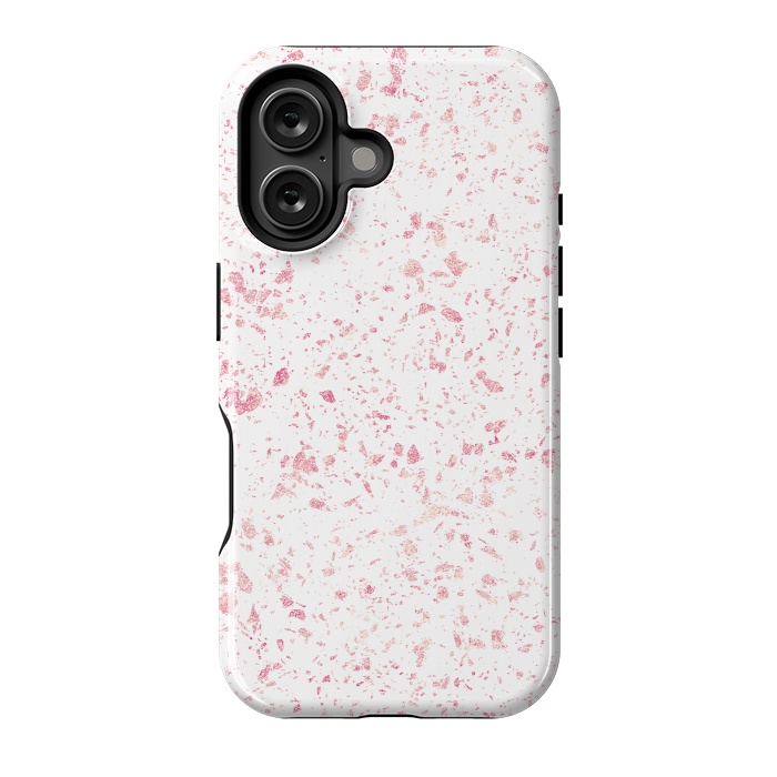 iPhone 16 StrongFit Classy vintage marble rose gold terrazzo design by InovArts