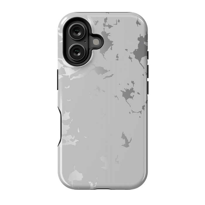 iPhone 16 StrongFit Silver Splatter 001 by Jelena Obradovic