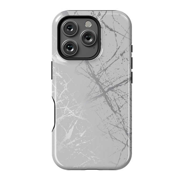 iPhone 16 Pro StrongFit Silver Splatter 002 by Jelena Obradovic