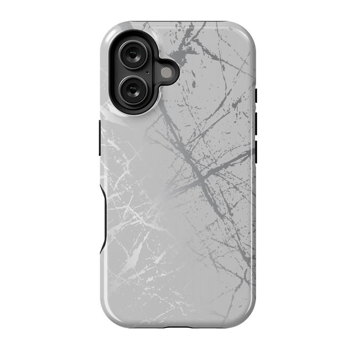 iPhone 16 StrongFit Silver Splatter 002 by Jelena Obradovic