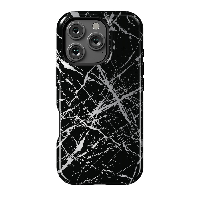 iPhone 16 Pro StrongFit Silver Splatter 003 by Jelena Obradovic