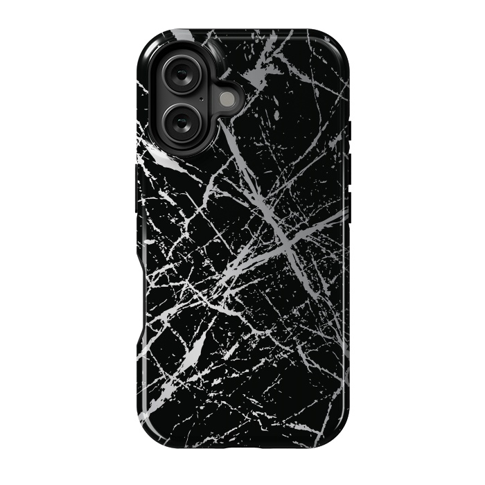 iPhone 16 StrongFit Silver Splatter 003 by Jelena Obradovic