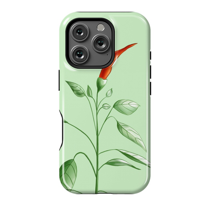 iPhone 16 Pro StrongFit Hot Chili Pepper Plant Botanical Illustration by Boriana Giormova