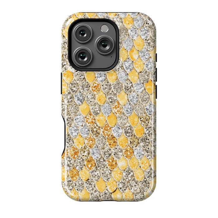 iPhone 16 Pro StrongFit Gold and Silver Sparkling Mermaid Scales by  Utart