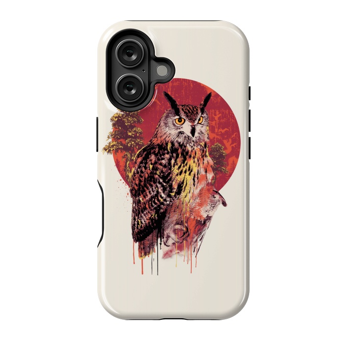 iPhone 16 StrongFit Owl Red by Riza Peker