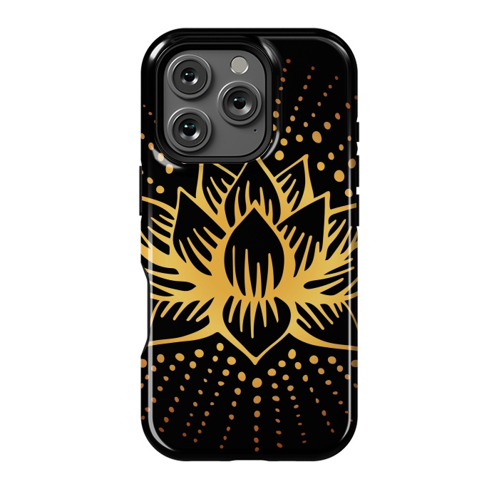 iPhone 16 Pro StrongFit Golden Lotus Mandala by Majoih