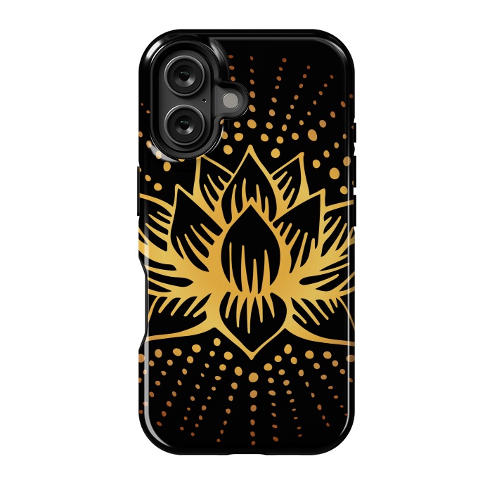 iPhone 16 StrongFit Golden Lotus Mandala by Majoih