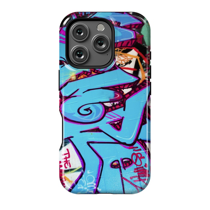 iPhone 16 Pro StrongFit Blue Graffiti Tag by Andrea Haase