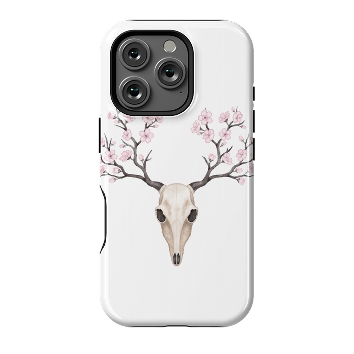 iPhone 16 Pro StrongFit Blooming deer skull by Laura Nagel