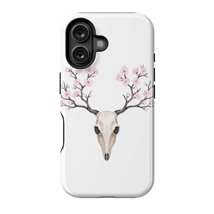 iPhone 16 StrongFit Blooming deer skull by Laura Nagel