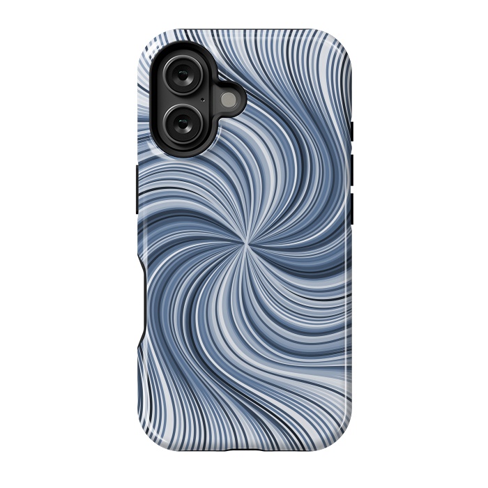 iPhone 16 StrongFit Abstract Wavy Lines In Shades Of Blue by Andrea Haase