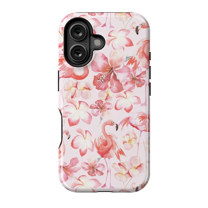 iPhone 16 StrongFit Pink Flamingo Aloha Dance by  Utart