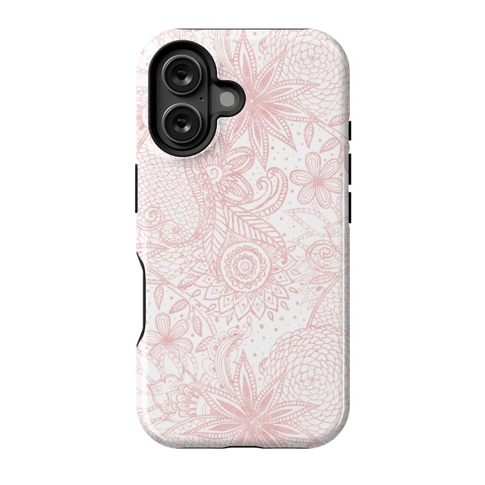 iPhone 16 StrongFit Boho chic floral henna mandala image by InovArts