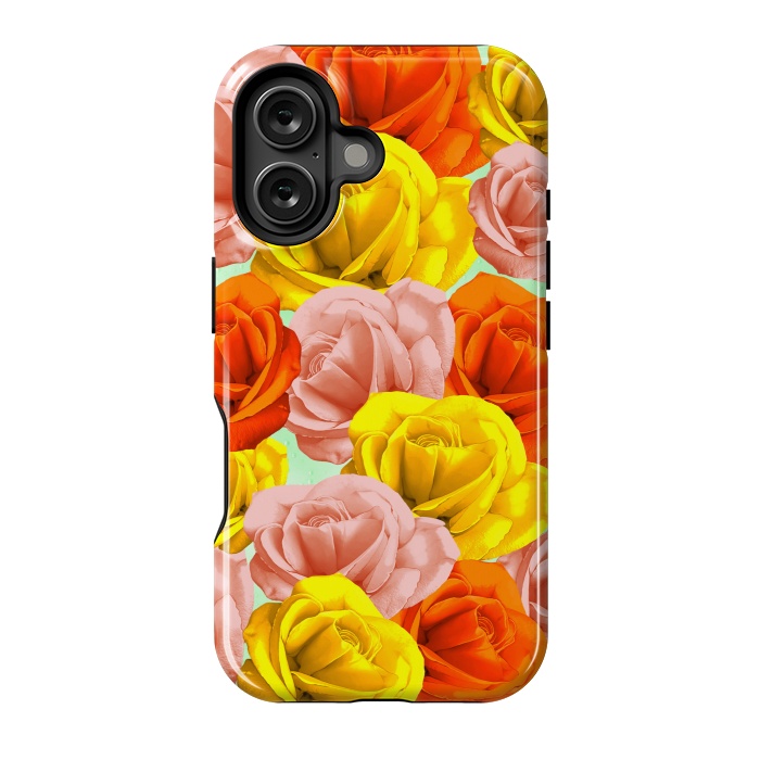 iPhone 16 StrongFit Roses Pastel Colors Floral Collage by BluedarkArt