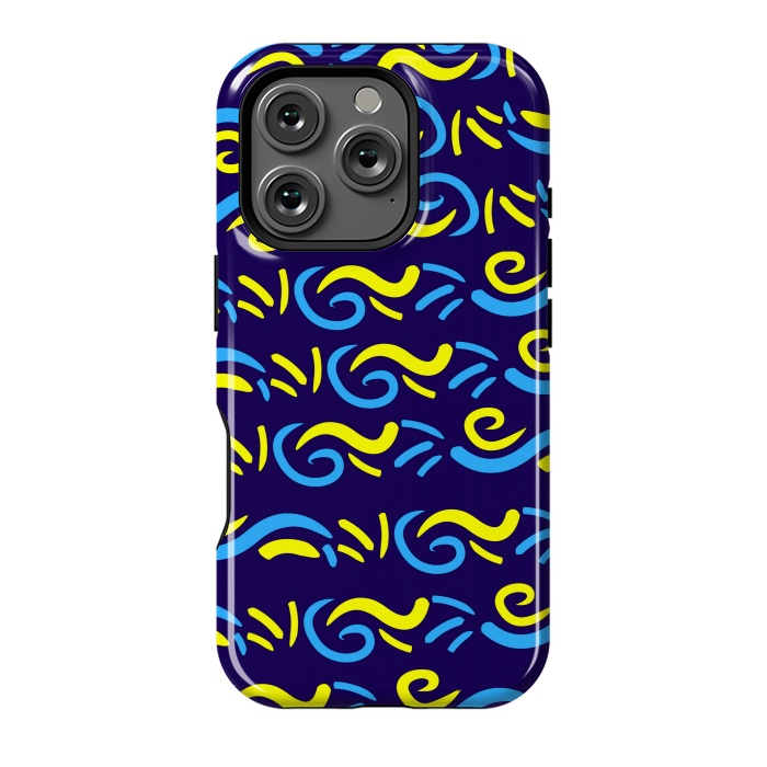 iPhone 16 Pro StrongFit abstract pattern blue yellow by MALLIKA