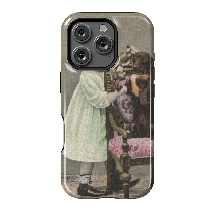 iPhone 16 Pro StrongFit Vintage Girl With Dog by Andrea Haase