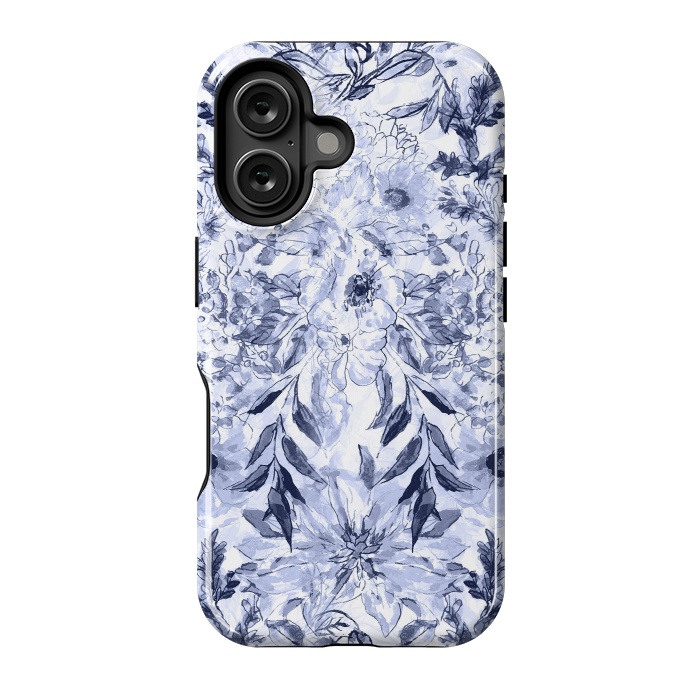 iPhone 16 StrongFit Watercolor grey floral hand paint by InovArts