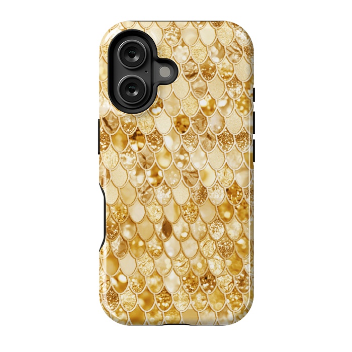 iPhone 16 StrongFit Gold Mermaid Scales Pattern by  Utart