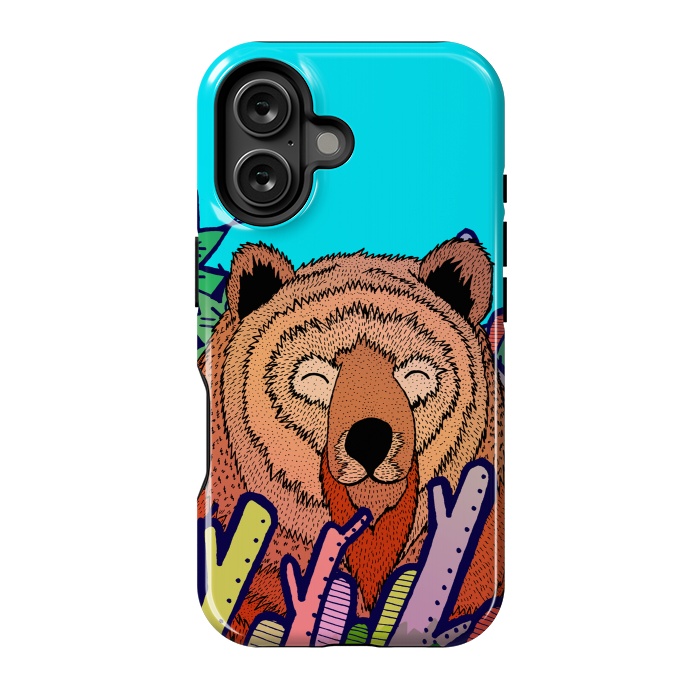 iPhone 16 StrongFit The bear in the leaves by Steve Wade (Swade)